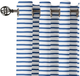 Abakuhaus Gardine Dekorative 2-Panel-Fenstervorhänge für Schlafzimmer Wohnzimmer, Gestreift Hand gezeichnet Meer