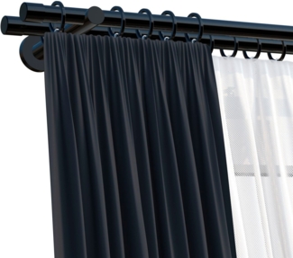 indeko Gardinenstange Linz, 2-läufig, Wunschmaßlänge, mit Bohren, verschraubt, Stahl, Komplett-Set inkl. Montagematerial