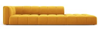 Micadoni Modulares Sofa Serena 4-Sitzer offene Seite Rechts Samtstoff Gelb