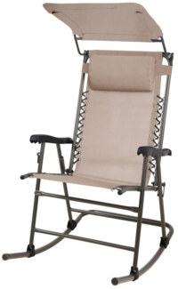 SVITA Schaukelstuhl, faltbar, mit Sonnenschutz, Armlehne, Kopfstütze, Beige