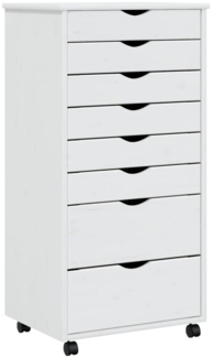 vidaXL Rollschrank mit Schubladen MOSS Weiß Massivholz Kiefer 355898
