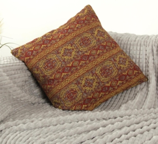 Kissenhülle mit Reißverschluss 45 x 45 cm ( Marakesh Terracotta ) - Bohemian Oriental Boho - Hochwertiger Kissenbezug mit Reißverschluss