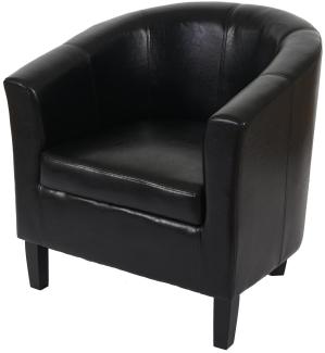 Sessel Newport T379, Loungesessel Clubsessel, Kunstleder ~ schwarz