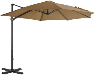 vidaXL Ampelschirm mit Aluminium-Mast 300 cm Taupe 44623