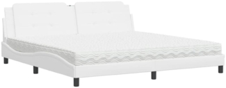 vidaXL Bett mit Matratze "Zadar" Weiß 200x200 cm Kunstleder 3208888