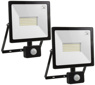 Maclean LED Flutlichtstrahler, LED fest integriert, Warmweiß, Neutralweiß, Kaltweiß, LED fest integriert, PIR-Bewegungsmelder, Dämmerungssensor