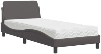 vidaXL Bett mit Matratze "Dover" Grau 80x200 cm Kunstleder 3208300