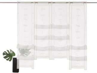 Weckbrodt Scheibengardine Selina (1 St), Stangendurchzug, transparent, Voile, Hochraff, Gardine, Voile, echte Stickerei, transparent, Store