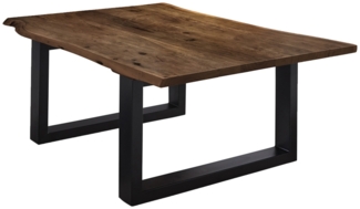 Couchtisch mit Baumkante 120x80 cm Akazie Nussbaum schwarz LUBIN 527500