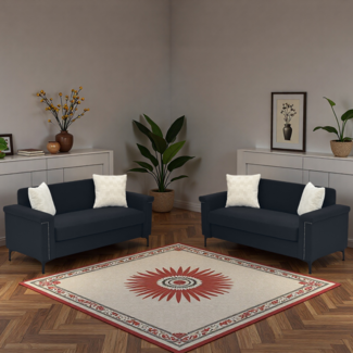 Sofa 2‑Sitzer — Sitzfläche 172x73,5 cm, schwarzer Polyesterstoff, hochdichter Schaum mit Federkern, stabile Metallfüße,172*73.5*81.5 cm