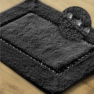 Eurofirany Teppich CHICK Eleganter Teppich Design Badematte Badeteppich Kristalle, dekorativer Bettvorleger 50x70 cm 60x90 cm Baumwolle