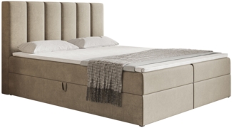 AX LIVING Boxspringbett Bonio I 120cm für höchsten Schlafkomfort Beige