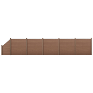 WPC Gartenzaun mit Schrägelement 183x973 cm braun [neu. holz]