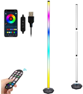Sunicol LED Stehlampe Smart RGB Stehlampe mit App und Fernsteuerung, Musikmodi & Timer, 16 Millionen Farben, DIY-Modus für Schlafzimmer Gaming, Wohnzimmer