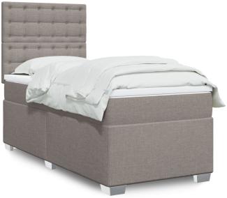 vidaXL Boxspringbett mit Matratze Taupe 100x200 cm Stoff 3292717