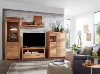 Wohnzimmer-Set >WZ-0169< (BxHxT: 337,6 x 204,1 x 40 cm) in natur geölt