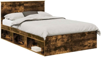 vidaXL Bettrahmen Geräucherte Eiche 120 x 200 cm Holzwerkstoff 3407908