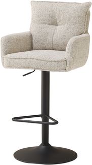 Barhocker >Sofia young< (2er Set) Armlehnen, beige, schwarz - 54x99/120x58 (BxHxT)