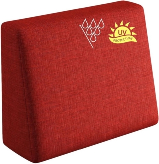 sunnypillow Palettenkissen mit abnehmbarem Bezug UV - beständig Outdoor wasserdicht Kaltschaum Palettenauflage Palettenpolster Palettensofa Seitenkissen 60 x 40 x 20/10cm Rot
