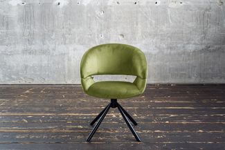 KAWOLA Esszimmerstuhl LARA Drehstuhl Velvet grün 82 x 62 x 61 cm