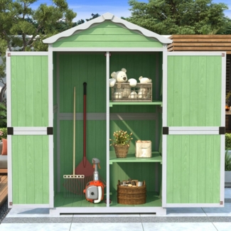 Merax Garten-Geräteschrank Holz Gartenhaus Werkzeughaus mit wetterfestem Dach, BxT: 93x45 cm, (1 St), Geräteschuppen Aufbewahrungsschuppen 93x45x179 cm