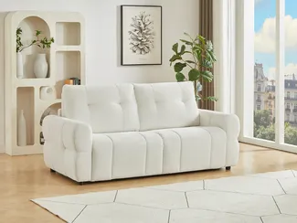 Vente-unique - ECORIA Sofa Stoff Beige - B 100 cm x H 96 cm x L 202 cm