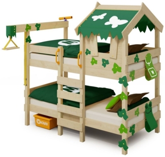 Wickey 'Crazy Ivy' Etagenbett natur, Plane apfelgrün, 90x200 cm
