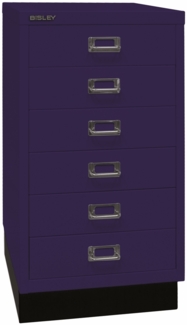 BISLEY Schubladenschrank aus Metall DIN A3 in oxfordblau mit 6 Schubladen und Sockel Werkzeugschrank Metallschrank, L29A36S-639