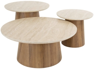 KAWOLA Couchtisch PRETO (Set, 3-St), Keramik weiß