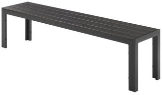 riess-ambiente Gartenbank DESIGNO 130cm anthrazit / schwarz · Outdoor-Sitzbank aus Aluminium (Einzelartikel, 1-St), wetterfest · Kunststoff & Metall · ohne Rückenlehne · Balkon/Terrasse
