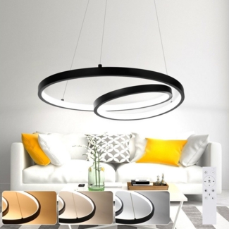 ZMH Pendelleuchte 40CM Design Modern für Wohnzimmer Schlafzimmer Küche Esszimmer, dimmbar, LED fest integriert, Tageslichtweiß, LED × höhenverstellbar