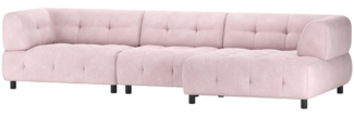 Chaiselongue Louis mit Flachgewebe Rechts, Mauve