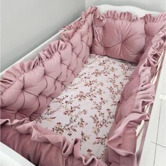 Baby Fancyroom Bettnestchen Samt Bettumrandung Nestchen Volant Kantenschutz Babybett Gitterbett, (weicher Samtstoff, hochwertig, Bettwäsche oder Bettumrandung), Mit Liebe handgefertigt, Premium Samt, Babynestchen, Babynest