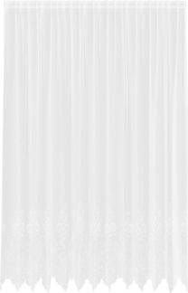 vidaXL Spitzenvorhang mit Vorhängen Floral Weiß 280 x 300 cm Polyester 4107785