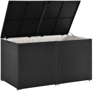 Juskys Polyrattan Auflagenbox Ikaria 950 L Schwarz