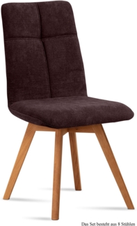 Esszimmerstuhl (8er-Set) Dimut 47 x 92 x 60 Eiche geölt/Espresso