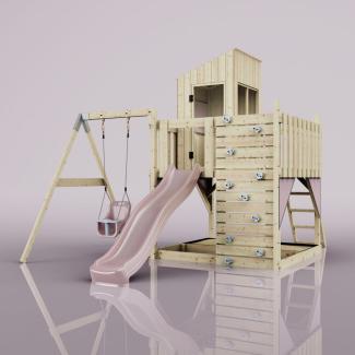 PolarPlay Spielturm Brita aus Holz in Rosa