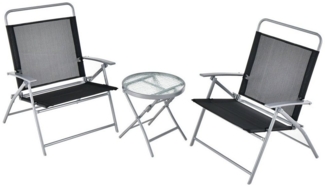 COSTWAY Balkonset 3-teilig, mit Bistrotisch und 2 Stühlen