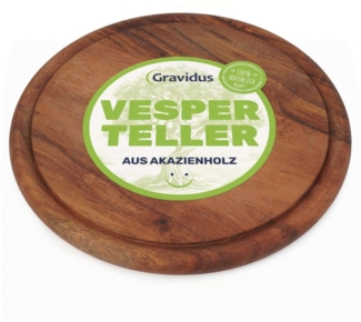 Gravidus Schneidebrett Vesperteller aus Akazienholz – stilvoll & funktional, Akazie, (1-St)
