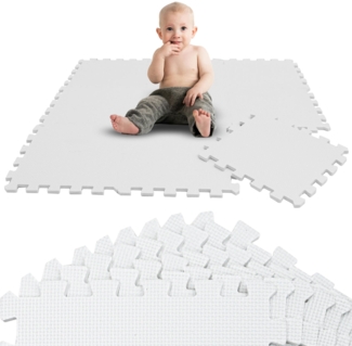 9 Teile Spielmatte Baby Puzzlematte - 30x30 Spielteppich Weiß