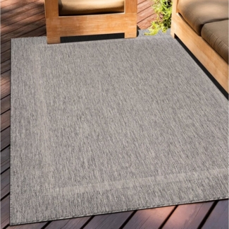 Teppium Teppich Unicolor - Einfarbig, Rechteckig, Höhe: 5 mm, Teppich Wetterfest Balkon Küchenteppich Flachgewebe Sisaloptik