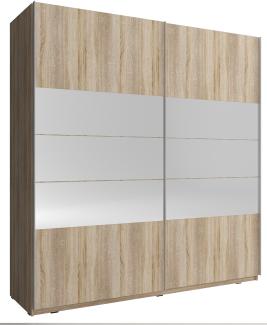 Domando Kleiderschrank Riccione M1 200 Modern Breite 200cm, Schwebetüren, praktische Facheinteilung in Sonoma Eiche