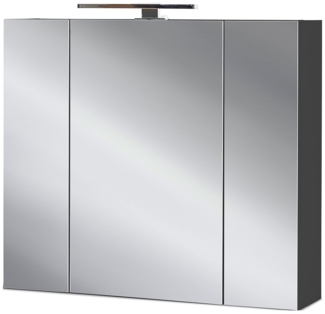 Spiegelschrank vito Mayor , Glas, Holzwerkstoff , Schwarz, Verspiegelt , 76 x 71 x 23 cm