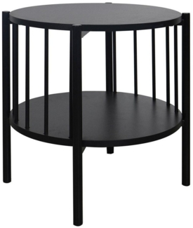 casa NOVA Beistelltisch BENEDIKT, Schwarz matt, Metallgestell, mit Ablage, Ø 44 x H 44 cm