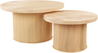 Couchtisch 2er Set Rattan natur rund ILIOS