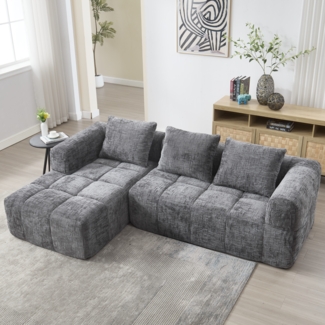 LVHOM Ecksofa Modulares Chaiselongue-Sofa-Set(Polsterliege+Doppelsofa), separat kann, mehr-in-1 Design,Kombinierbar zu L-Form, U-Form, Bett, Ecksofa, Loungesofa, Polsterecke, Schlafsofa