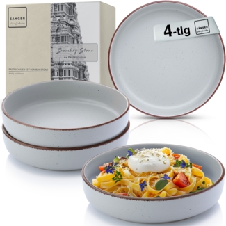 SÄNGER Steingut Pastaschalen Bombay Stone 4 teilig