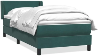 vidaXL Boxspringbett mit Matratze Dunkelgrün 80x210 cm Samt 3317928