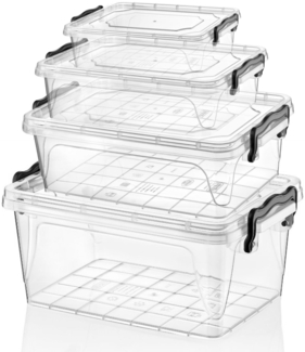 4tlg Klick Vorratsdose Set Frischhaltedose Aufbewahrung Box Gefrierdose Brotdose