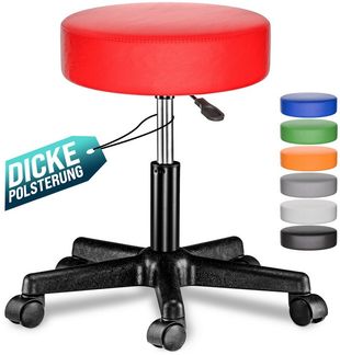 Casaria Drehhocker, Höhenverstellbar 10cm Polsterung 46-60cm Sitzhöhe 360° Drehbar Ø35cm